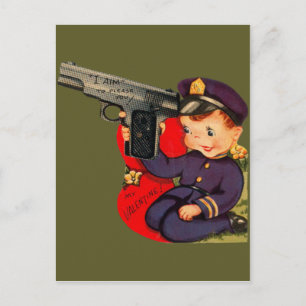 Carte de la Saint-Valentin d'agent de police rétro