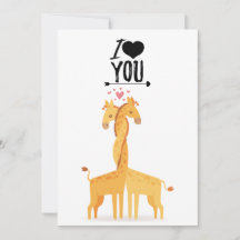 Carte de la Saint-Valentin d'amour de girafe adora