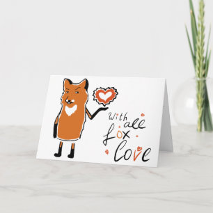Carte de la Saint-Valentin d'amour de renard migno