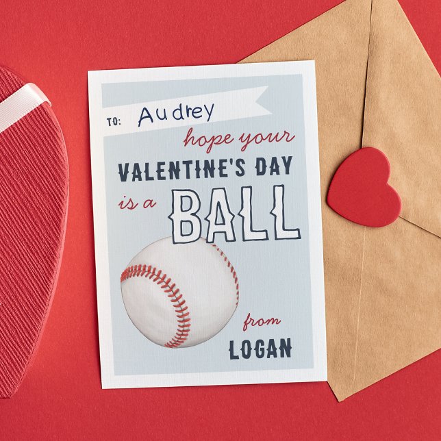 Carte de la Saint-Valentin de baseball "Amusez-vou (Créateur téléchargé)
