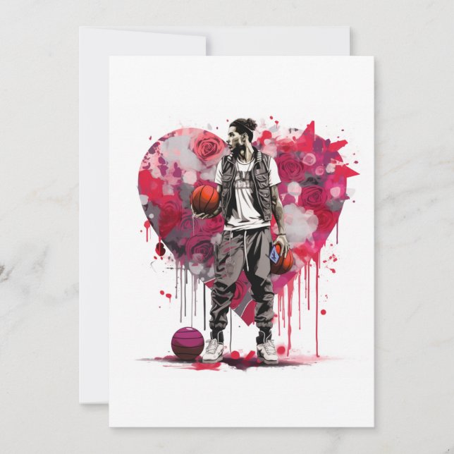 Carte de la Saint-Valentin de basketball (Devant)
