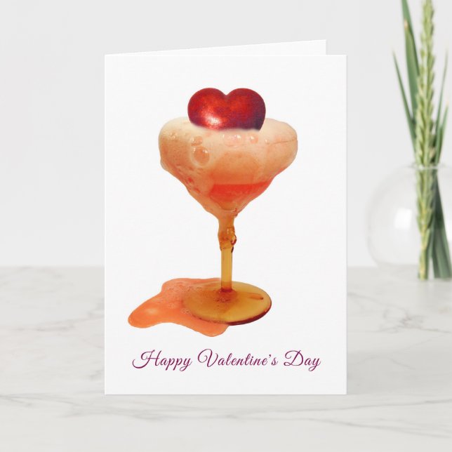 Carte de la Saint-Valentin de boisson cardiaque (Devant)