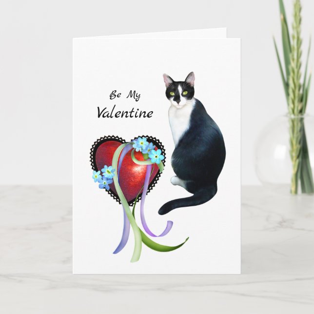 Carte de la Saint-Valentin de Chat à l'ancienne (Devant)