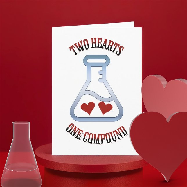 Carte de la Saint-Valentin de chimie à deux cœurs (Créateur téléchargé)