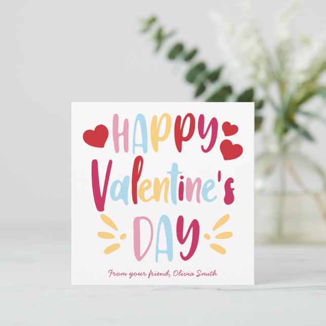 Carte de la Saint-Valentin de classe pour enfants  (Debout devant)