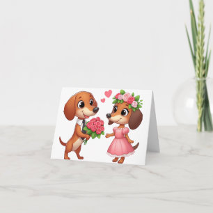 Carte de la Saint-Valentin de dachshund animée