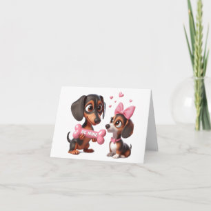 Carte de la Saint-Valentin de dachshund animée