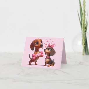 Carte de la Saint-Valentin de dachshund animée