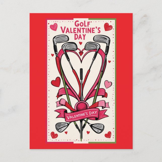 Carte de la Saint-Valentin de golf - Aiguillez vot (Devant)