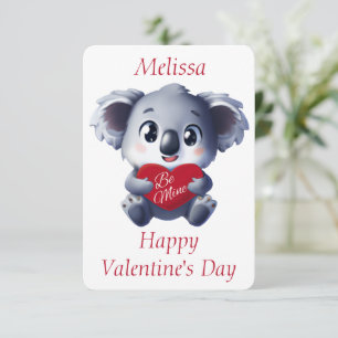 Carte de la Saint-Valentin de koala mignon