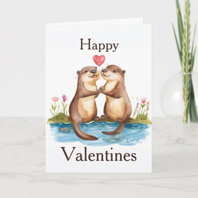 Carte de la Saint-Valentin de la loutre (Devant)