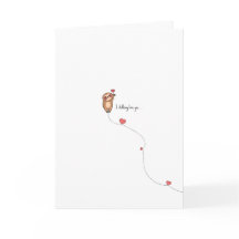 Carte de la Saint-Valentin de la paresse Kawaii Pu