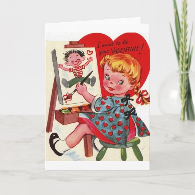 Carte de la Saint-Valentin de l'artiste rétro (Devant)