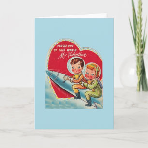 Carte de la Saint-Valentin de l'astronaute rétro R