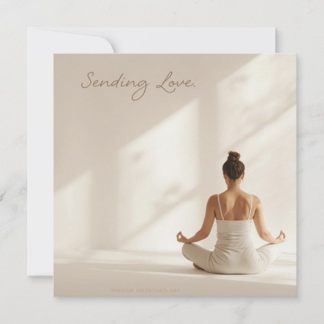 Carte de la Saint-Valentin de méditation de yoga E (Devant)