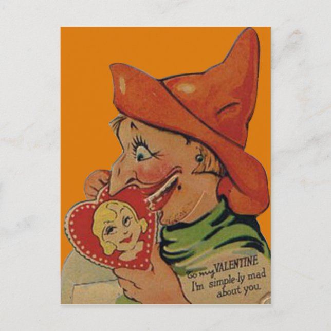 Carte de la Saint-Valentin de sorcière Halloween R (Devant)