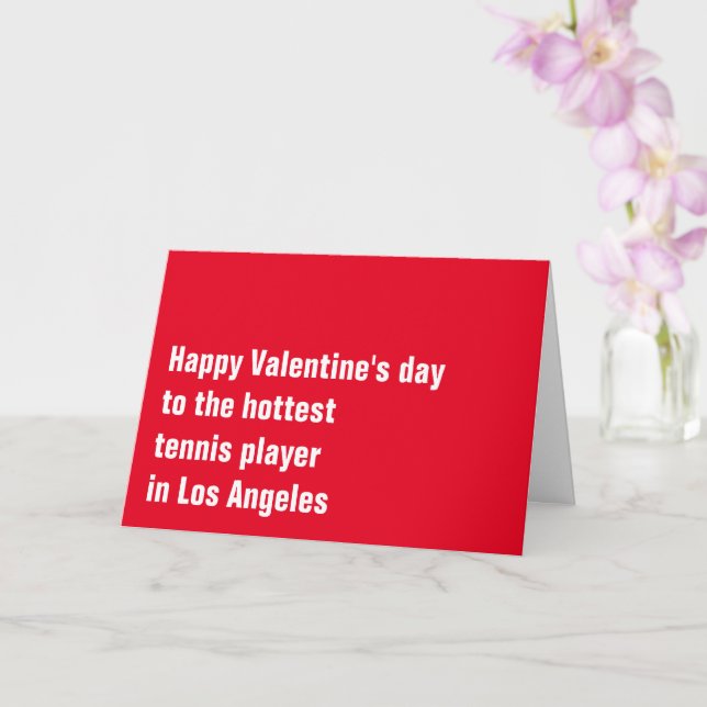 Carte de la Saint-Valentin de tennis personnalisab (Orchidée)