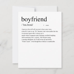 Carte de la Saint-Valentin Définition Petit Ami
