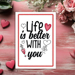 Carte de la Saint-Valentin dessinée à la main en r