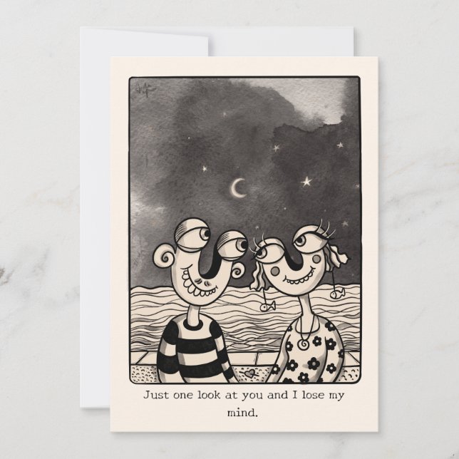 Carte de la Saint-Valentin dessinée à la main pour (Devant)