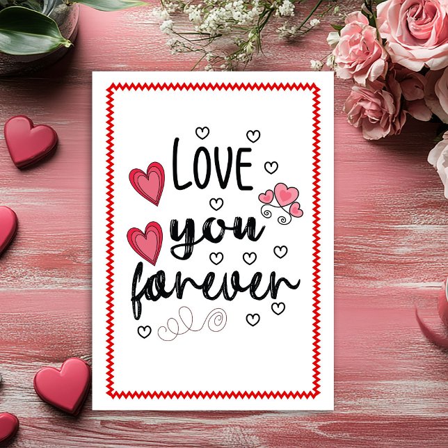 Carte de la Saint-Valentin dessinée à la main pour (Cute Hand Drawing Valentine Card for Her Sketch Style)