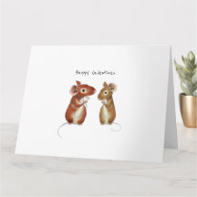 Carte de la Saint-Valentin - Deux Souris Mignonnes