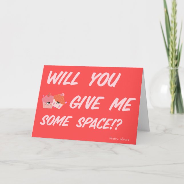 Carte de la Saint-Valentin Donnez-Moi de l'Espace (Devant)