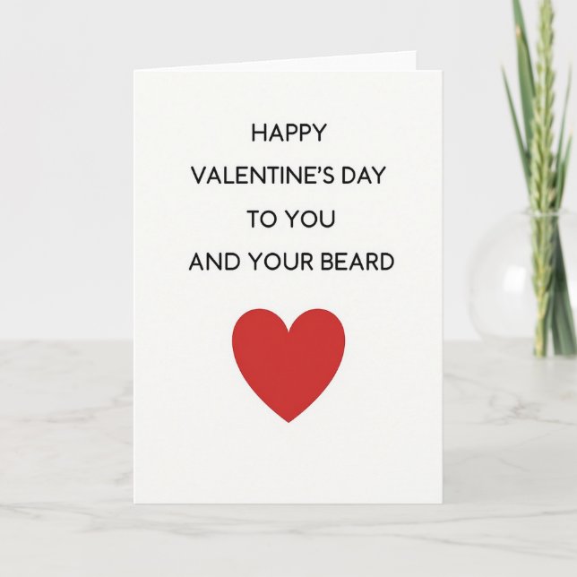 Carte de la Saint-Valentin drôle avec barbe (Devant)