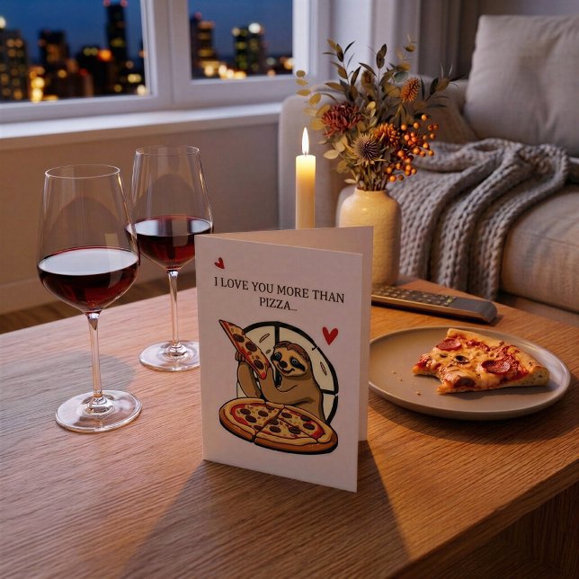 Carte de la Saint-Valentin drôle d'amour de pizza (Créateur téléchargé)