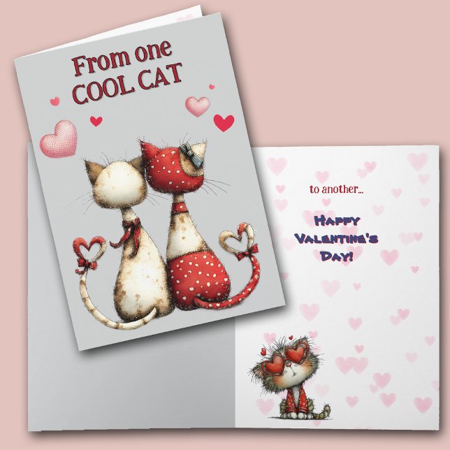 Carte de la Saint-Valentin drôle de chat cool (Créateur téléchargé)
