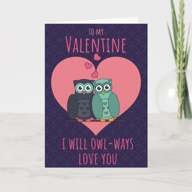 Carte de la Saint-Valentin drôle de chouette toujo (Devant)