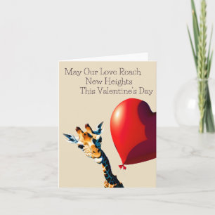 Carte de la Saint-Valentin drôle de girafe mignonn