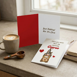 Carte de la Saint-Valentin drôle de gnome de café