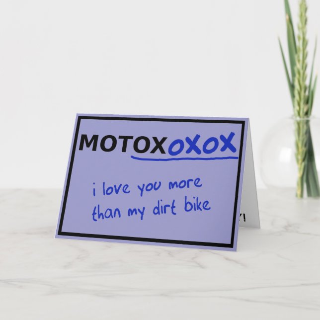 Carte de la Saint-Valentin drôle de moto cross Dir (Devant)