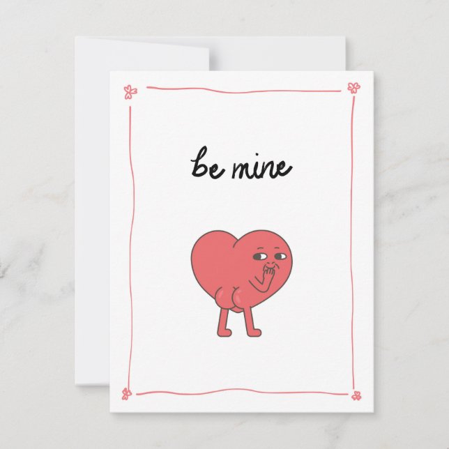 Carte de la Saint-Valentin drôle en forme de cœur (Devant)