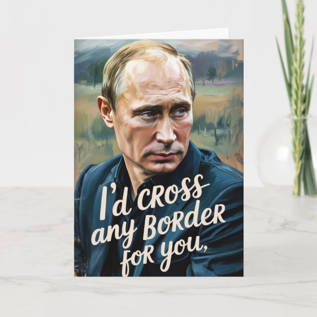 Carte de la Saint-Valentin drôle et politique de V (Devant)