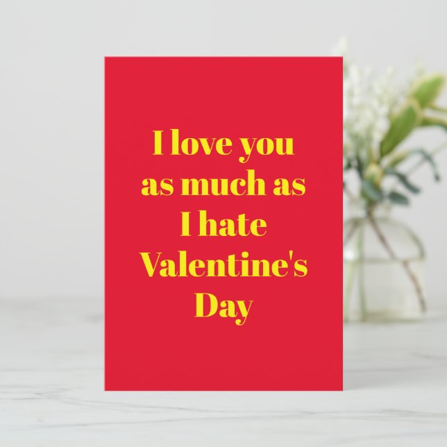 Carte de la Saint-Valentin drôle Je t'aime (Debout devant)