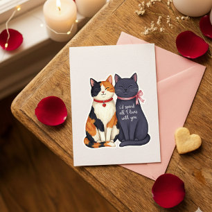 Carte de la Saint-Valentin drôle pour chats à neuf