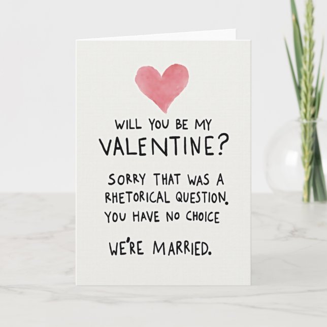 Carte de la Saint-Valentin drôle pour couple marié (Devant)