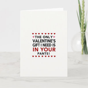 Carte de la Saint-Valentin drôle pour pantalon
