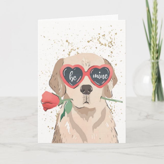 Carte de la Saint-Valentin du Retriever "Be Mine" (Devant)