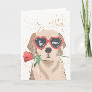 Carte de la Saint-Valentin du Retriever "Be Mine"