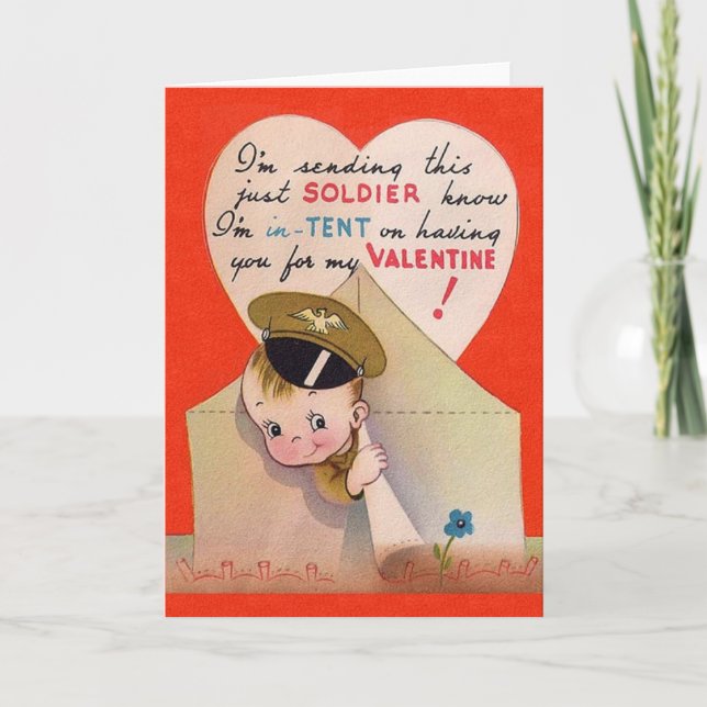 Carte de la Saint-Valentin du soldat rétro (Devant)