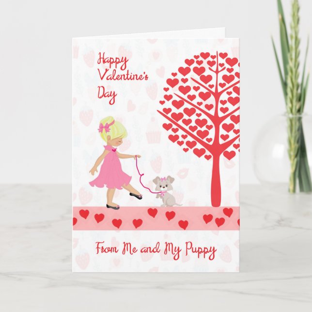 Carte de la Saint-Valentin d'une enfant fille à un (Devant)