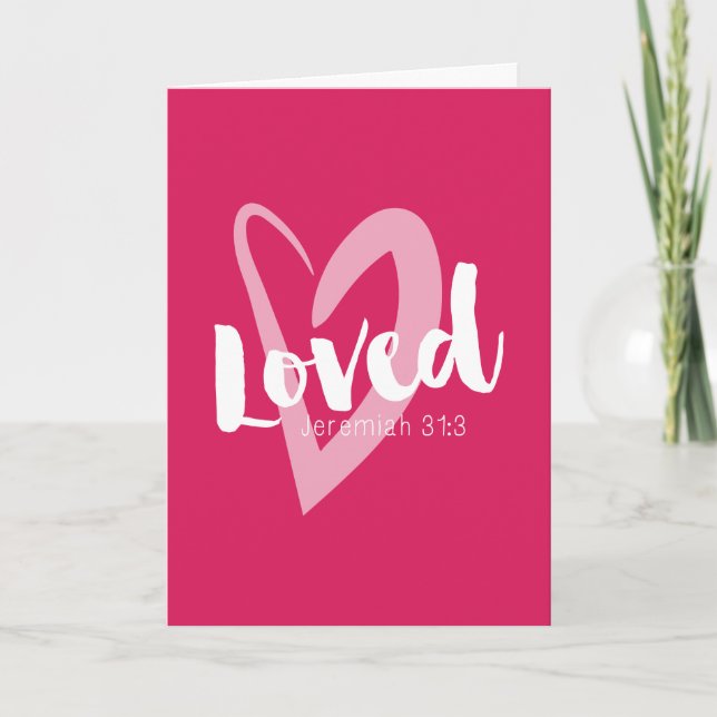 Carte de la Saint-Valentin Écriture Sainte Cœur Ro (Devant)