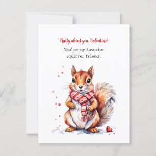 Carte de la Saint-Valentin écureuil mignon pour en