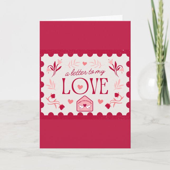 Carte de la Saint-Valentin élégante avec message d (Devant)