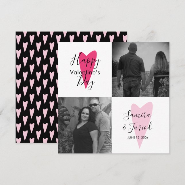 Carte de la Saint-Valentin en collage de photos à  (Devant / Derrière)