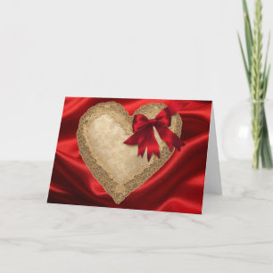 Carte de la Saint-Valentin en dentelle cœur rouge