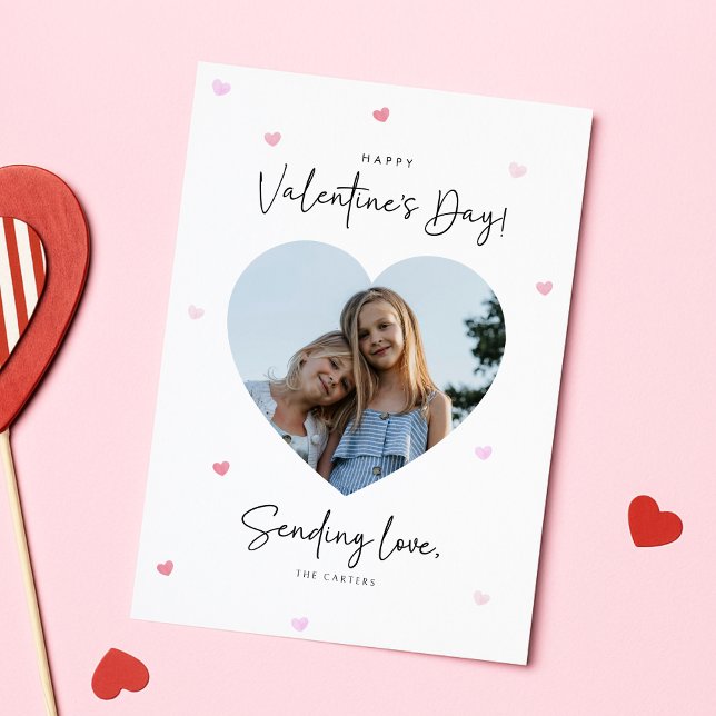 Carte de la Saint-Valentin en forme de cœur avec p (Créateur téléchargé)
